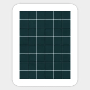 Large Grid Pattern - Green Tinted Navy Blue Sticker